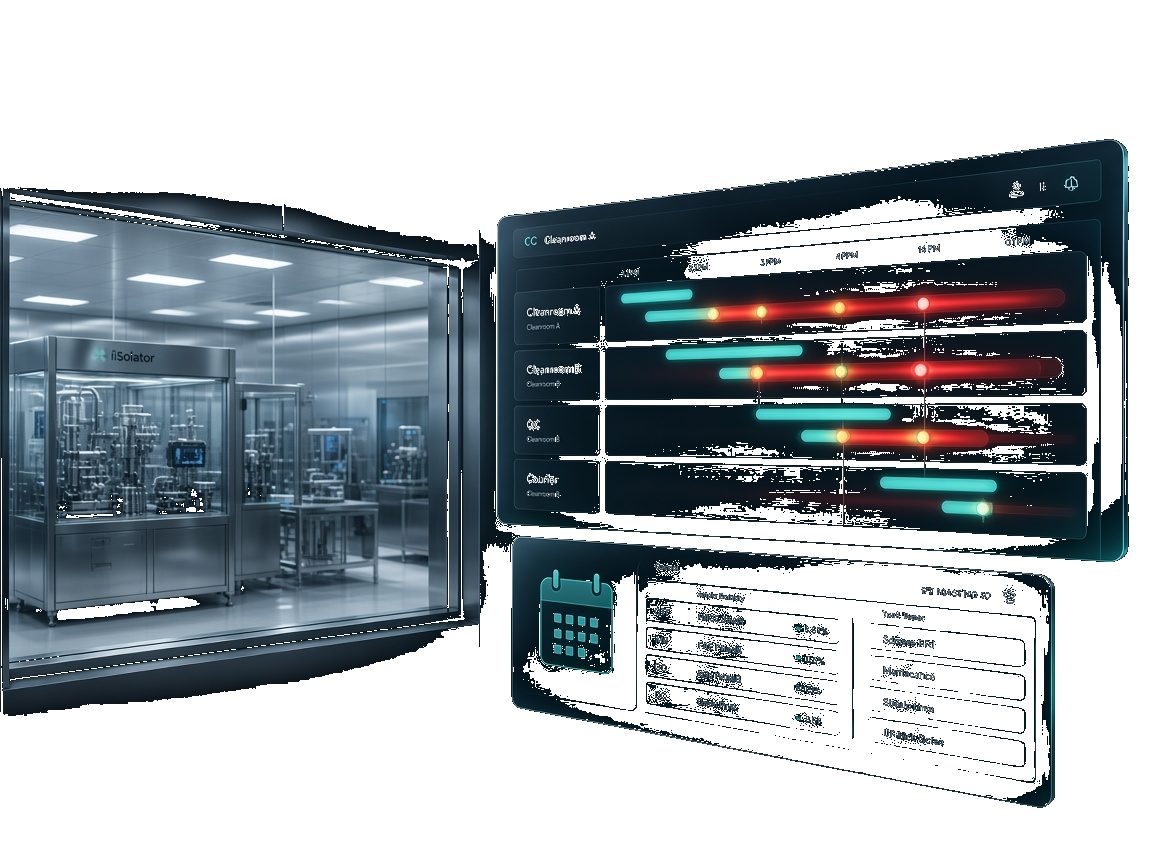 CGT cleanroom manufacturing with production scheduling interface